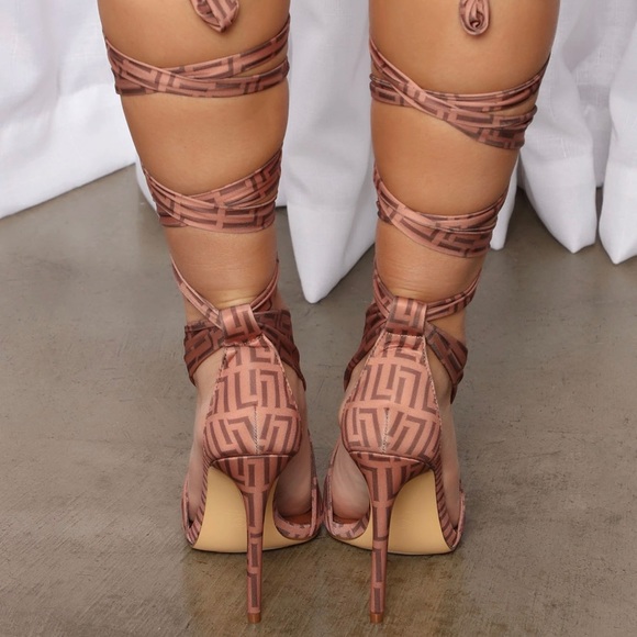 Fashion Nova ~ Born For This Wrap Up Heels - Picture 3 of 7